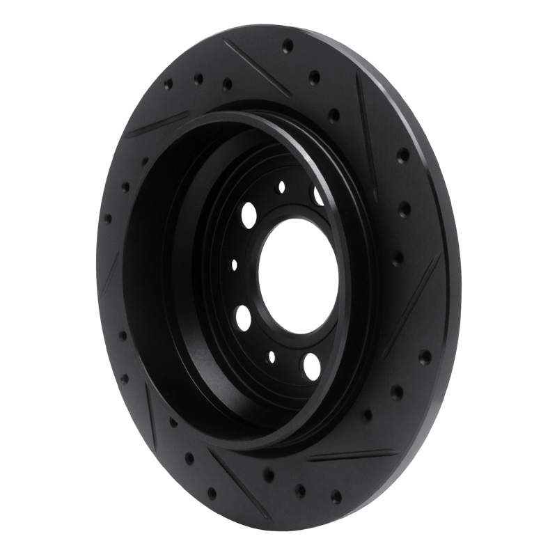 Volvo V70 Brake Rotor (1) - Rear Left - R1 Concepts - Drilled & Slotted - Black - `99-`00